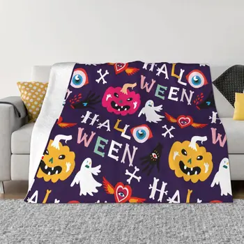 Helovino moliūgų antklodės Vilna atspausdinta nešiojamos šiltos mėtomos antklodės patalynei biuras Pliušinė plona antklodė