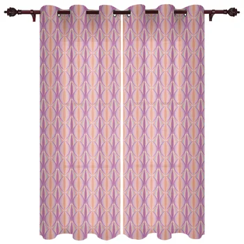 Vidurio amžiaus geometrinės violetinės užuolaidos svetainės langų apdorojimui miegamojo virtuvės užuolaidos Individualios užuolaidos Namų dekoras