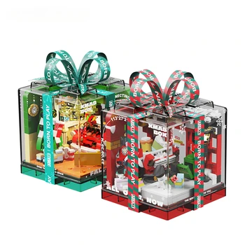 Kalėdiniai individualūs dėžutės statybiniai blokai Surinkti mokomieji žaislai Madingi žaidimo modeliai Papuošalai Kalėdinės dovanos