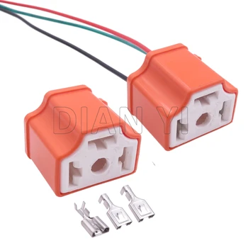 1 Rinkinys 3 krypčių automobilių vielos kabelio lizdas H4-2A H4 automatinė plastikinė korpuso jungtis su kabeliais