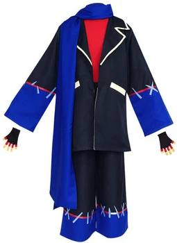 Anime Cosplay Undertale Error Sans Cosplay kostiumas Juodas apsiaustas Paltas Kelnės Uniformos šalikas Pirštinės Vyriškas kostiumas Pagamintas pagal užsakymą