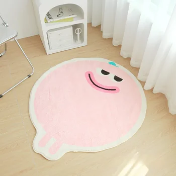 Mieli rožiniai kilimai Kūrybinis dizainas Šypsenėlė Animacinis kilimas Pliušinis minkštas svetainės dekoravimas Kilimėliai Vaikų miegamasis Naktinis kilimėlis IG