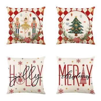 Pagalvės užvalkalas, namų dekoratyvinis sofos pagalvės užvalkalas, lininis kalėdinės pagalvės užvalkalas
