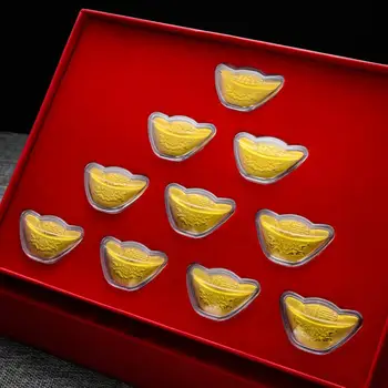 HOYON sertifikuotas 999 geltono aukso Ignot monetų papuošalų rinkinyje yra Au999 auksinių plytų amatų kolekcijai Boutique juvelyrikos dovanos