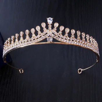 Simple Tiaras and Crowns Bride Wedding Hair Jewelry Princess Diadem Sparkly Rhinestone Headbands for Women Girls Party Hairbands