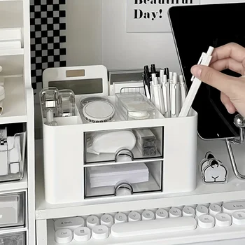 Šiaurės šalių minimalistinis stalas stalčius rašiklio laikiklis laikymo dėžutė Kosmetinis plastikinis stalinis raštinės reikmenų pieštukas Organizuoti biurą Lentynų organizatorius
