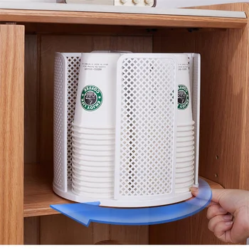 Popierinių puodelių laikymo stovas 360° besisukantis popierinių puodelių dozatorius Darbalaukio saugojimo organizatorius Plastikinių puodelių laikiklis Laikymo konteineris