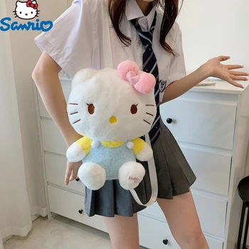 Hellokitty Pliušinė kuprinė Sanrio Kulomi mielas kryžminis krepšys Japoniškas anime Kawaii mokyklinis krepšys vaikams ir mergaitėms Dovana 2023 Nauja