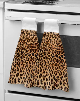 Leopard Print Suprojektuotas prašmatnus vonios kambarys Rankšluostis Virtuvė Sugeriantys rankšluosčiai Pagal užsakymą pakabinama servetėlė Rankšluostis Minkšta rankų šluostė