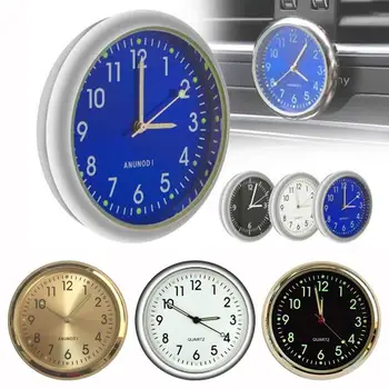 Universalus apvalus automobilio laikrodis Šviečiantys mini automobiliai Vidinis prilimpamas Skaitmeninis laikrodis Mechanika Kvarciniai laikrodžiai Auto ornamentas 40mm