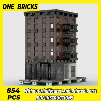 Moc Building Bricks Urban Street View Modelis Niujorko apartamentų technologija Moduliniai blokai Dovanos Kalėdiniai žaislai 
